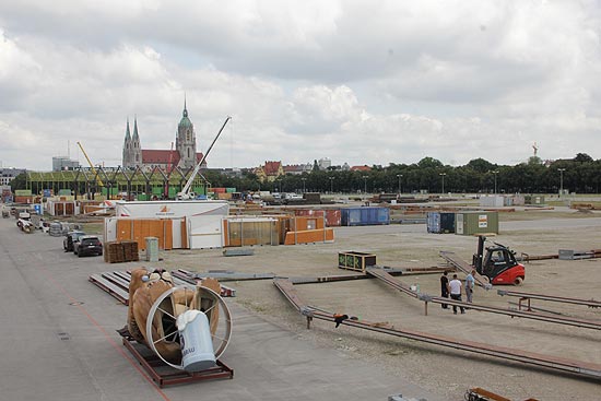 Blick vom Löwenbräu Turm auf die Theresienwiese am 15.07.2019 (©Foto: Marikka-Laila Maisel)